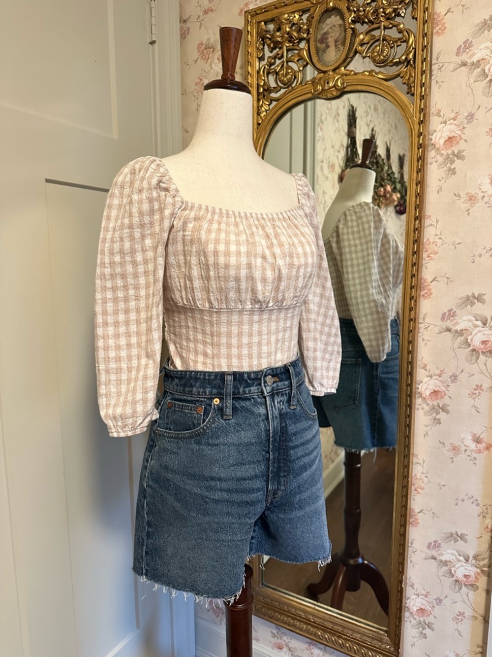 Madewell Curvy Perfect Vintage Jean Shorts – High-Rise, Frayed Hem, Size 27